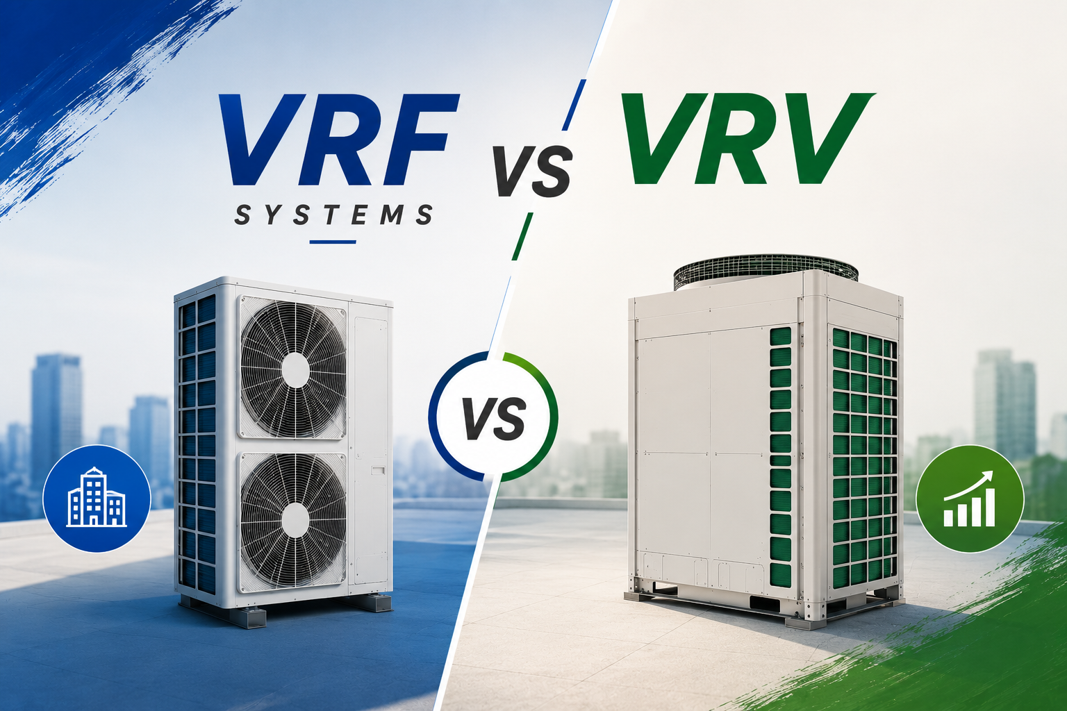 Read more about the article VRF vs VRV Systems Explained: Choosing the Right AC for Your Office